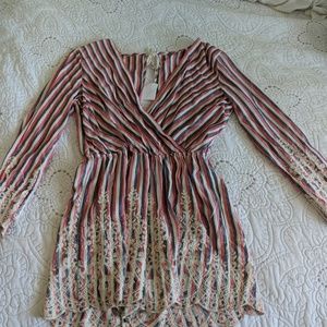 Romper with white floral print